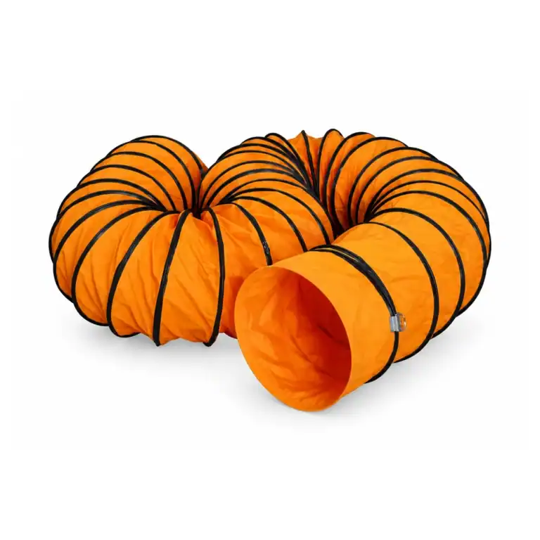 Manga flexible naranja enrollada para extractor de aire